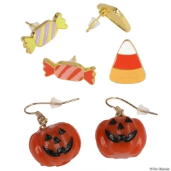 Frightfully Fun Halloween Treat Bucket Earrings-3Pk