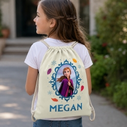 Frozen Anna Personalized Name Drawstring Backpack