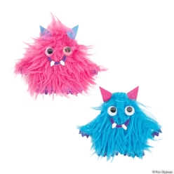 Fuzzy Monster with Googly Eyes Magnet Craft Kit-12Pk