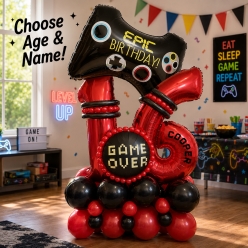 Video Game 2 Digit Airfill Personalized Balloon Column Kit
