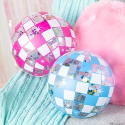 Inflatable Colourful Disco Ball Beach Balls-8Pk