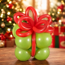 *Lime & Red Airfill Balloon Present Kit - 15pc