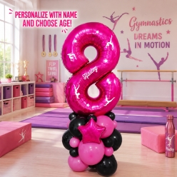 Gymnastics 6 FT Airfill Personalized Balloon Column Kit