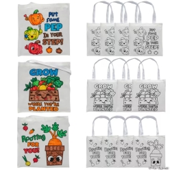 Colour Your Own Garden Gang Tote Bags-12Pk