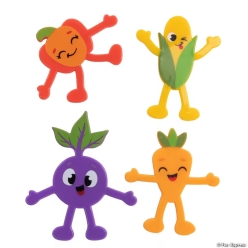 Garden Gang Vegetable Vinyl Bendables-24Pk