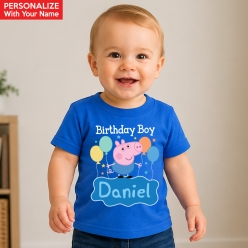 George Birthday Personalized Name Blue T-shirt- Choose Size