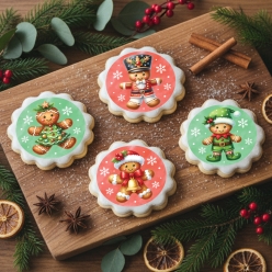 Gingerbread Christmas Cookie/Cupcake Icing Toppers 12pk