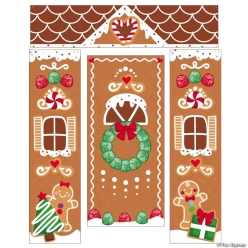Gingerbread House Door & Wall Decorating Kit
