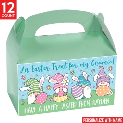 30% OFF: Gnome Easter PERSONALIZED Pastel Treat Boxes 12pk