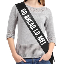 65% OFF: ID Me 19th Birthday Black Satin Sash w/ White