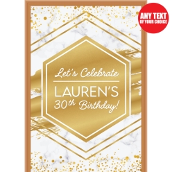 30th Bday Gold PERSONALIZED Giant Vinyl Keepsake Door Sign