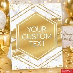 Gold Metallic Birthday Custom Text 14