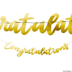 Gold Congratulations 8 Foot Garland