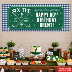 Golf 60th Birthday Personalized Giant Vinyl Banner – 54
