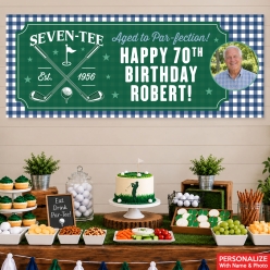 Golf 70th Birthday Personalized Photo Giant Vinyl Banner