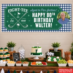 Golf 80th Birthday Personalized Photo Giant Vinyl Banner