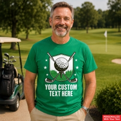Golf Custom Text Green T-shirt