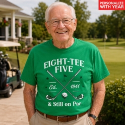 Golf Birthday Custom Age & Year Green T-Shirt