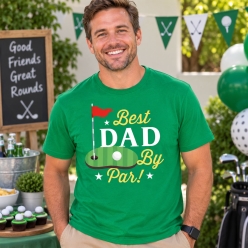 Family Best Dad By Par Green T-shirt