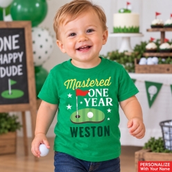 Golf Personalized Mastered One Year Green T-shirt