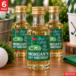 Golf Mini Shot Vinyl Bottle Labels - 6 PK