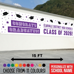 Grad Colour PERSONALIZED Gigantic 15 FOOT Vinyl Banner