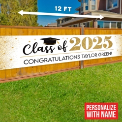 Black & Gold PERSONALIZED Gigantic 12FT Vinyl Banner