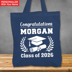 Grad XL Personalized Name Blue Tote