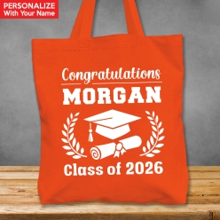 Grad XL Personalized Name Orange Tote