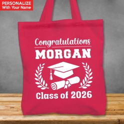 Grad XL Personalized Name Pink Tote