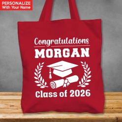 Grad XL Personalized Name Red Tote