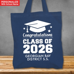 Grad XL Personalized School Name Blue Tote