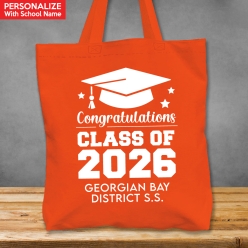 Grad XL Personalized School Name Orange Tote