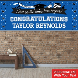 Graduation Blue PERSONALIZED Giant Vinyl Keepsake Banner
