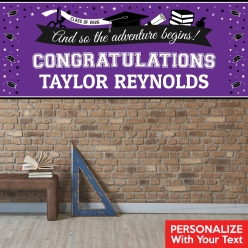 Graduation Purple PERSONALIZED Giant Vinyl Keepsake Banner