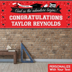 Graduation Red PERSONALIZED Giant Vinyl Keepsake Banner