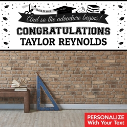 Graduation White PERSONALIZED Giant Vinyl Keepsake Banner