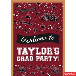 Grad Burgundy PERSONALIZED Giant Vinyl Keepsake Door Sign