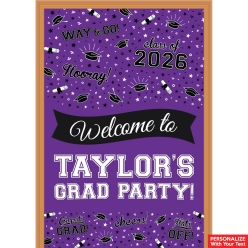 Graduation Purple PERSONALIZED Giant Vinyl Keepsake Door Sign