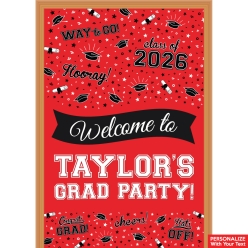 Graduation Red PERSONALIZED Giant Vinyl Keepsake Door Sign