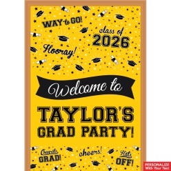 Graduation Yellow PERSONALIZED Giant Vinyl Keepsake Door Sign