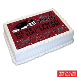 Burgundy Grad 2026 Personalized Edible Icing