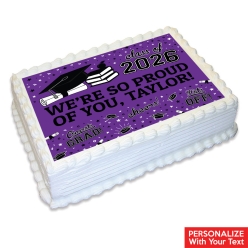 Purple Grad 2026 Personalized Edible Icing