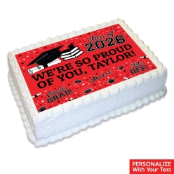 Red Grad 2026 Personalized Edible Icing