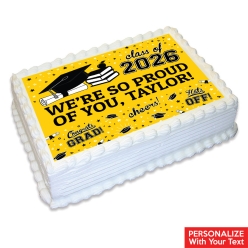 Yellow Grad 2026 Personalized Edible Icing