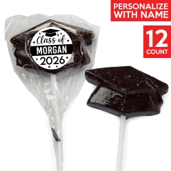 Custom Class of 2026 Grad Mortar Board Suckers 12pk