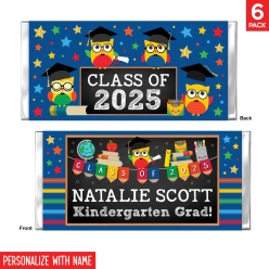Kindergarten Grad 2025 Personalized Name Candy Bar Labels 6pk