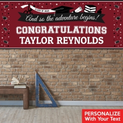 Grad Burgundy PERSONALIZED Giant Vinyl Keepsake Banner