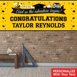 Graduation Yellow PERSONALIZED Giant Vinyl Keepsake Banner