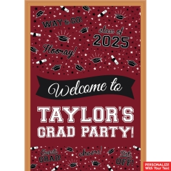 Grad Burgundy PERSONALIZED Giant Vinyl Keepsake Door Sign